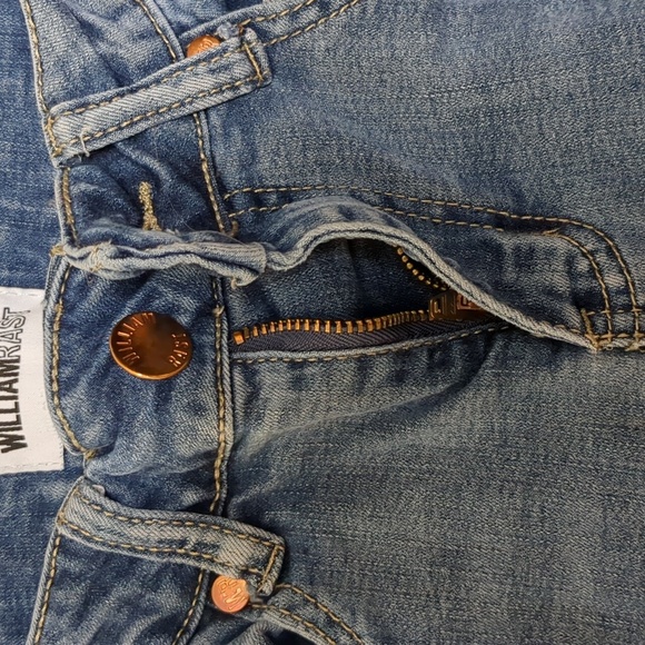 24 William Rast Jeans Distressed Frayed Raw Hem Blue Denim - Picture 6 of 17